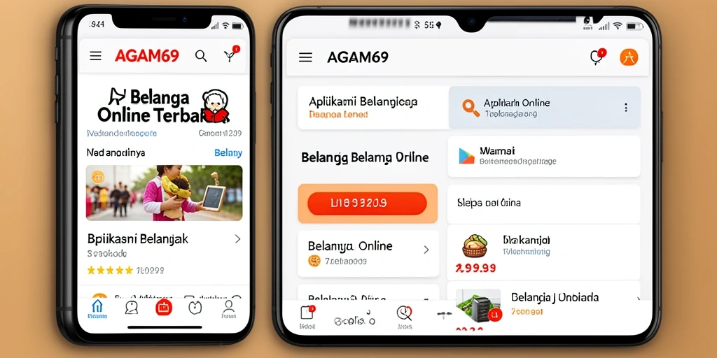 Tampilan aplikasi AGAM69 dengan fitur belanja mudah dan efektif.