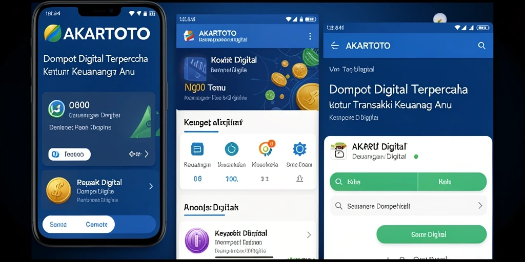 Antarmuka modern AKARTOTO untuk Dompet Digital yang mudah digunakan.