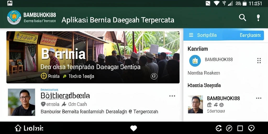 Antarmuka BAMBUHOKI88 menunjukkan berita daerah terkini.
