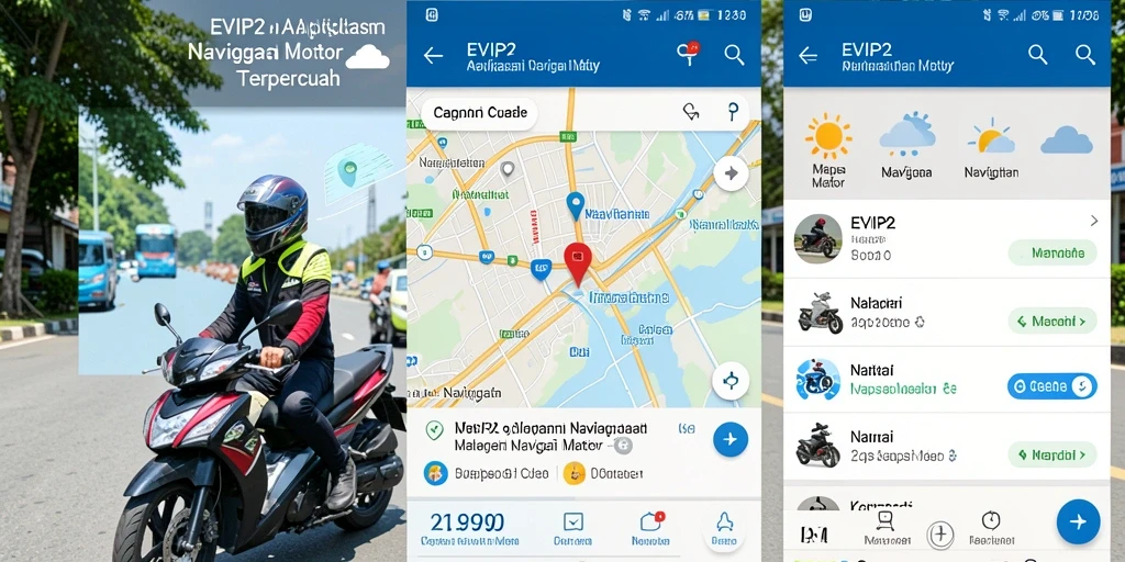 Antarmuka aplikasi EVIP2 dengan fitur Navigasi Motor yang intuitif.