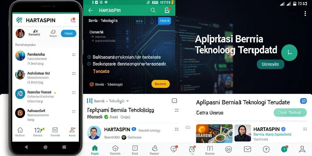 Antarmuka HARTASPIN yang modern dan intuitif untuk berita teknologi.