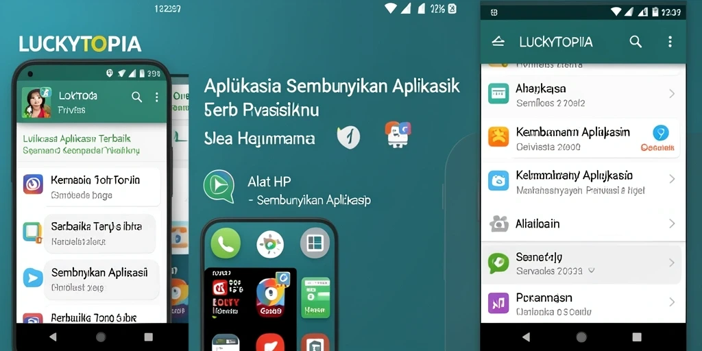 Antarmuka LUCKYTOPIA untuk menyembunyikan aplikasi dengan mudah.